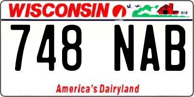 WI license plate 748NAB