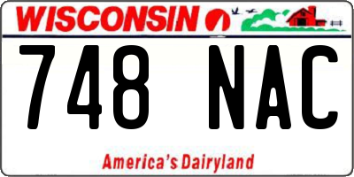 WI license plate 748NAC