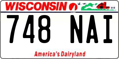 WI license plate 748NAI