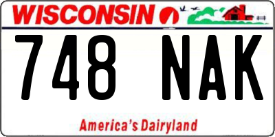 WI license plate 748NAK