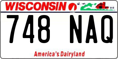 WI license plate 748NAQ