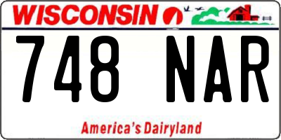 WI license plate 748NAR