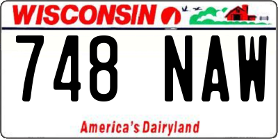 WI license plate 748NAW