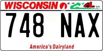 WI license plate 748NAX