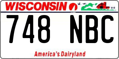 WI license plate 748NBC