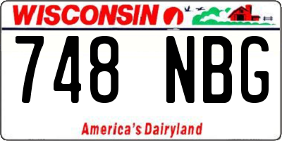 WI license plate 748NBG