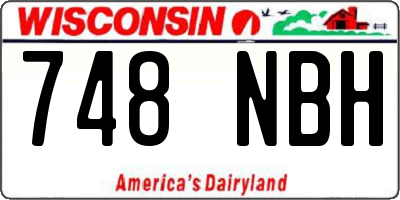 WI license plate 748NBH