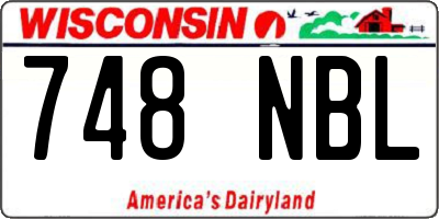 WI license plate 748NBL