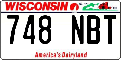 WI license plate 748NBT