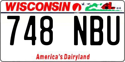 WI license plate 748NBU