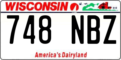 WI license plate 748NBZ