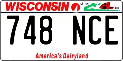 WI license plate 748NCE