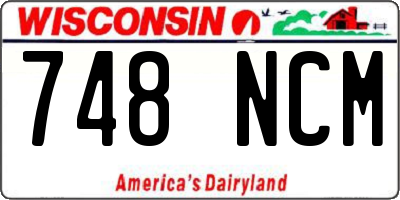 WI license plate 748NCM