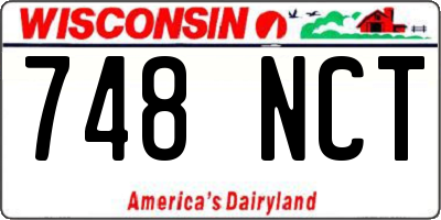 WI license plate 748NCT