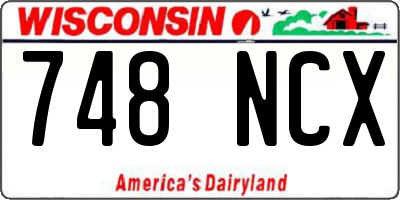 WI license plate 748NCX