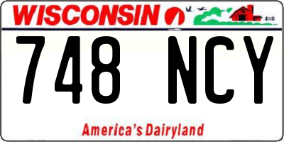 WI license plate 748NCY