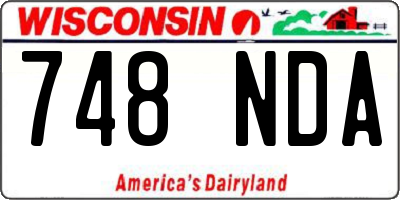 WI license plate 748NDA