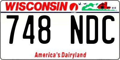 WI license plate 748NDC