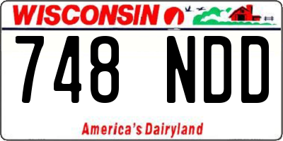WI license plate 748NDD