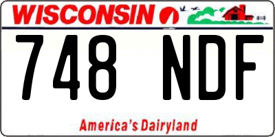 WI license plate 748NDF