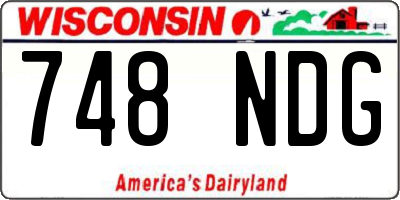 WI license plate 748NDG