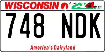 WI license plate 748NDK