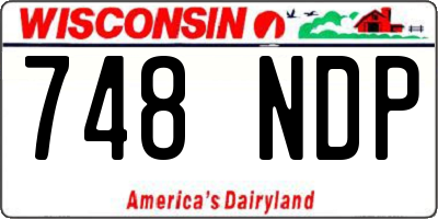 WI license plate 748NDP