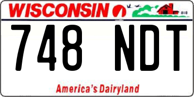 WI license plate 748NDT