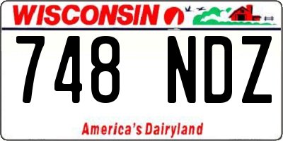 WI license plate 748NDZ