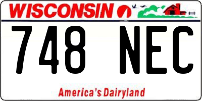 WI license plate 748NEC
