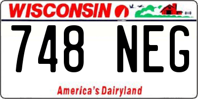 WI license plate 748NEG