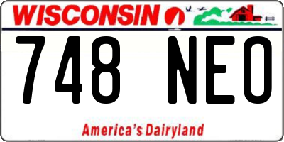 WI license plate 748NEO
