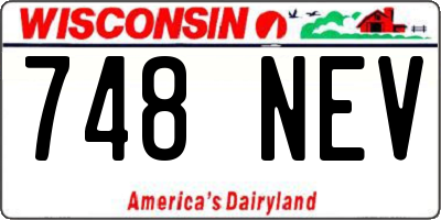 WI license plate 748NEV