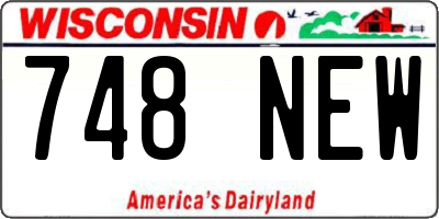 WI license plate 748NEW
