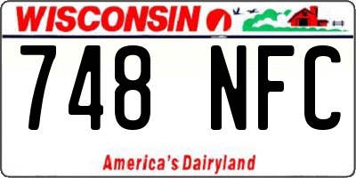 WI license plate 748NFC