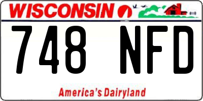 WI license plate 748NFD