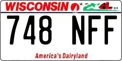 WI license plate 748NFF