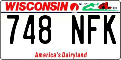 WI license plate 748NFK
