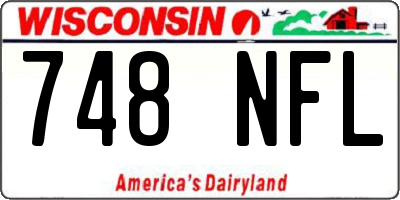 WI license plate 748NFL