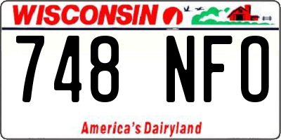 WI license plate 748NFO