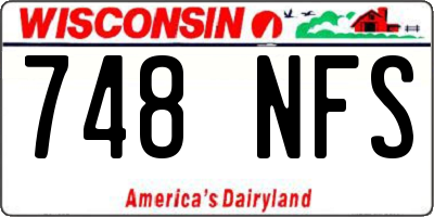 WI license plate 748NFS