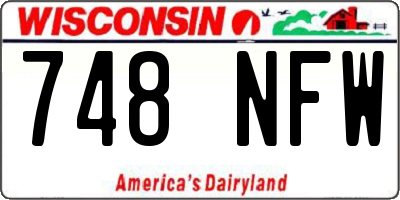 WI license plate 748NFW