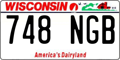 WI license plate 748NGB