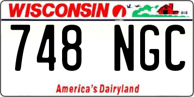 WI license plate 748NGC