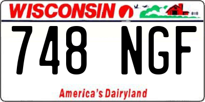 WI license plate 748NGF