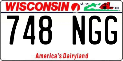 WI license plate 748NGG