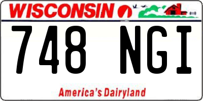 WI license plate 748NGI