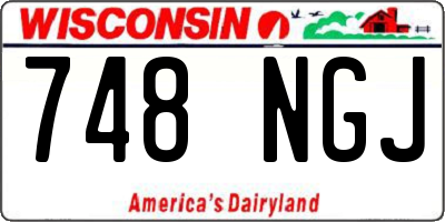 WI license plate 748NGJ