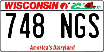 WI license plate 748NGS