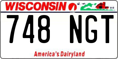 WI license plate 748NGT